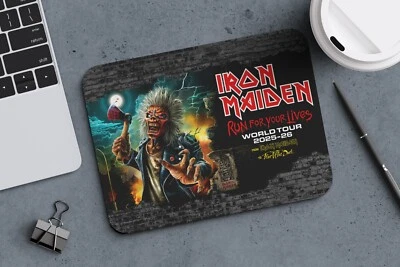 Neoprene Mouse Pad Mat - Iron Maiden Run For Your Lives World Tour 2025-26 - image 1 of 2