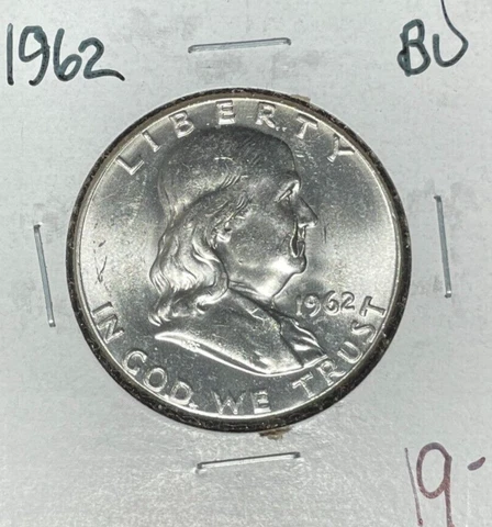 1962 FRANKLIN SILVER HALF DOLLAR ~ BU ~BEAUTIFUL COIN~ Cover