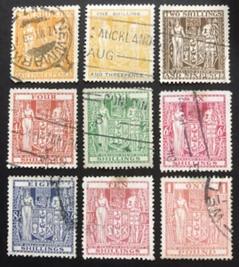 New Zealand 1931 Pre-Decimal "Arms Type" x 9 Used Stamps - Picture 1 of 1