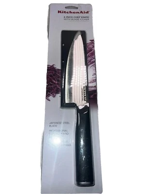 Cuchillo de chef KitchenAid de 6 pulgadas con cubierta de hoja - Hoja de acero japonés antideslizante Foto 1 de 4
