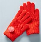 Anthropologie Pommed Berkshire Gloves Women?S One Size Red With Pink Poms
