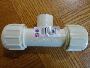 KBI 1/2" IPS PVC Compression Tee Threaded Branch Repair Pipe Fitting .5" - Picture 1 of 5