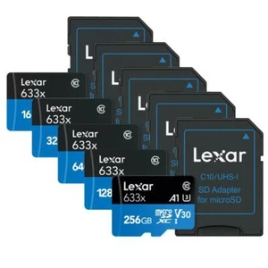 Lexar High-Performance 633x 16GB 32GB 64GB microSDHC microSDXC UHS-I Cards U3 A1 - Picture 1 of 10