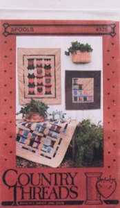 Vintage 1987 Country Threads "SPOOLS": 3 Wall Quilt PATTERNS #126 - Picture 1 of 3