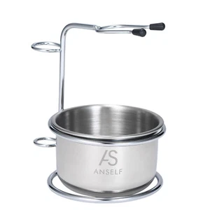 2 in 1 Men's Shaving Set Shaving Cup Shaving Brush Holder Shaving Soap Bowl O5W3 - Picture 1 of 10