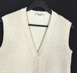 Men's Hermes Paris Jessy Wool Vest Sleeveless Button Tank Top Gilet Size 38 / S - Picture 1 of 8