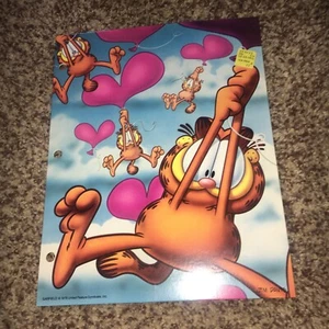 New Unused Mead Portfolio 2 Packet Folder Garfield Heart Balloons - Picture 1 of 5