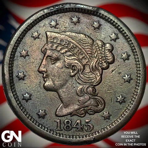 1845 Braided Hair Large Cent Q3883 Cover