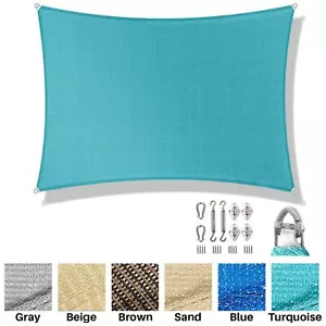20'x24' Sonnenschutz Segel mit Kabel UV Block Hinterhof Terrasse Garten Pool Abdeckung Outdoor - Bild 1 von 44
