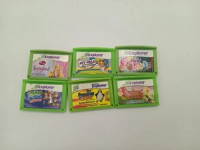 Leap Frog Explorer Girls Game Lot 6 Disney Princess Tangled Pet Pals 2 MLP Tink - Image 1 of 2