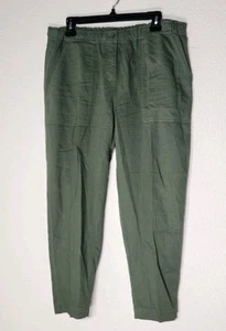 Eileen Fisher Green Cotton Pants Size Medium - Picture 1 of 6