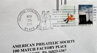 US 2014 Church Thematic Cover (73) +Thanksgiving Praying Couple +In God We Trust - Image 1 of 3