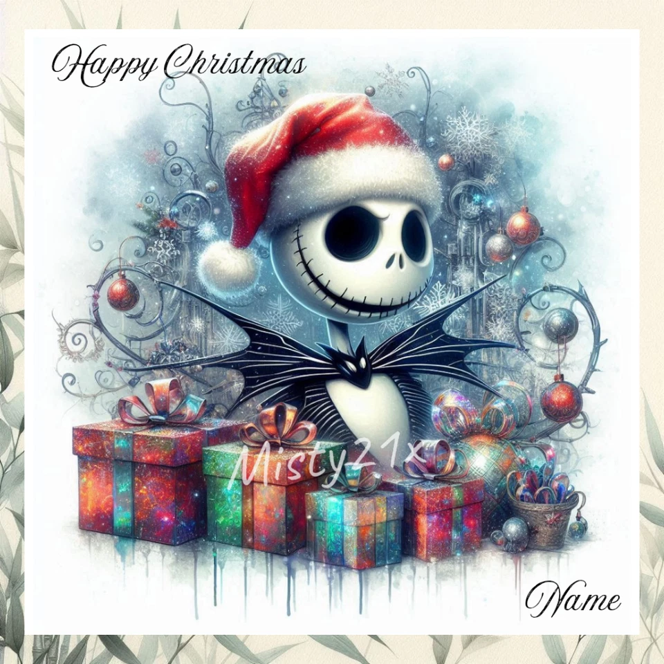 MISTY21X Personalised JACK SKELLINGTON CHRISTMAS Greeting Card Nightmare Before XMAS Gift