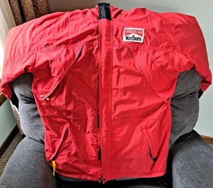 Vntg. 90's Marlboro Adventure Team  Red Nylon Hooded Windbreaker Sz XL Long READ - Picture 1 of 18