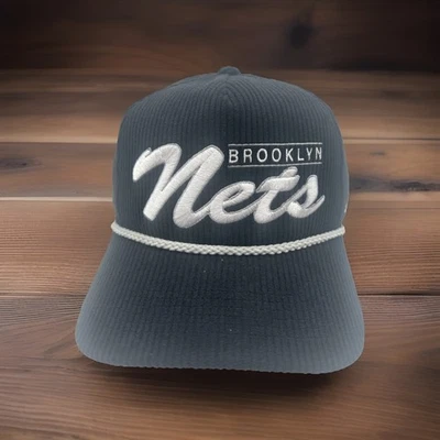 Brooklyn Nets Hat '47 Brand Scripted "Black" Ribbed Chorded Golf Cap H30 - Image 1 of 4