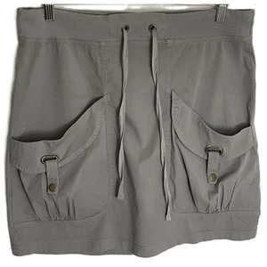 XCVI grauer Cargo Rock mit Taschen Gr. L Stretch Baumwolle Kordelzug sportlich Freizeit - Bild 1 von 11