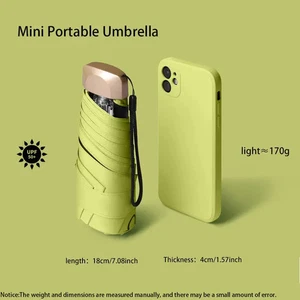 Outdoor Mini Sun Umbrella UV Protection Ultralight Folding Five-fold - Picture 1 of 12