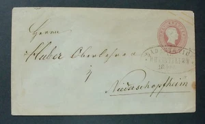 "BAD: STATION bei RHEINFELDEN 19 Dez. (1865)" Ovalstempel auf 3 Kr. Ganzsache U9 - Bild 1 von 3