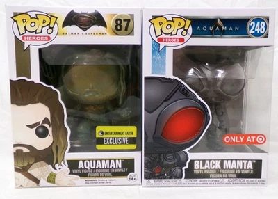 Funko Pop! Héroes Aquaman Lote De 2 Vinilo Figuras Black Manta Exclusives - Imagen 1 de 4