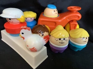Vintage Fisher Price Little People & Tractor Toy Lot 6 Little People Toys  - Picture 1 of 9
