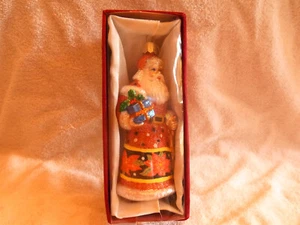 NEW in BOX 2005 Merck's Old World Christmas 5.5 Inch Poinsettia Santa Ornament - Picture 1 of 9