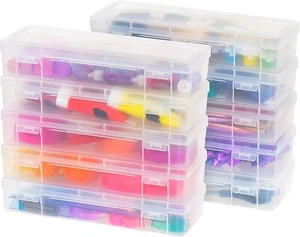 IRIS USA Big Capacity Plastic Pencil Case Box Craft Hobby Art School Office Supp - Picture 1 of 6