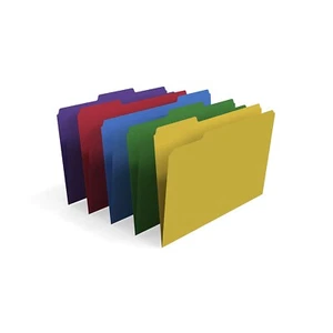 Staples File Folders 1/3-Cut Tab Legal Size Assorted Colors 100/Box (ST22945-CC) - Picture 1 of 3