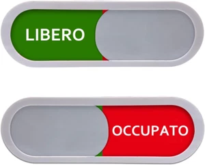2Pcs LIBERO OCCUPATO Cartelli Scorrevoli Autoregistrazione Cartello per Porta Ca - Foto 1 di 12