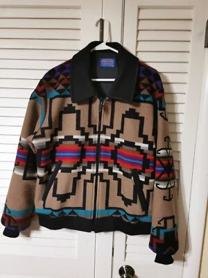 VINTAGE PENDLETON Native Pattern Aztec Jacket Portland OR Wool/Cotton Men's Sz M - Image 1 of 4