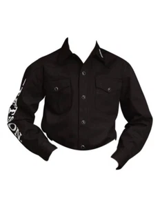 Stetson Western Shirt Boys Long Sleeve Snap Black 11-030-0489-1022 BL - Picture 1 of 2