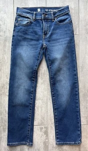 Gap Kids Straight Leg Medium Wash Stretch Jeans Boys Everyday School Casual 10 . - Picture 1 of 8