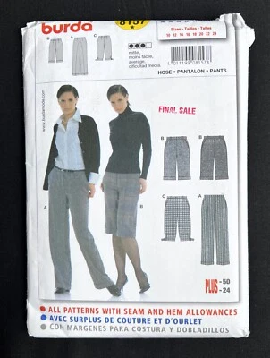 Burda 8157 Misses Pants, Knee Length Shorts, Knickers 2005 Pattern 10-24 Uncut - Image 1 of 2
