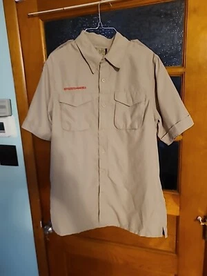 Boy Scout BSA UNIFORM SHIRT Mens Large Short Sleeve Vented Back - Image 1 of 4