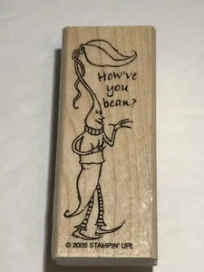 Stampin Up 2005 Stew Pot Pals How’ve You Bean Wood Stamp - Picture 1 of 4