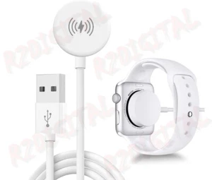 Caricabatterie wireless magnetico Apple Watch Series 7 6 5 4 3 2 1 SE orologio - Picture 1 of 7