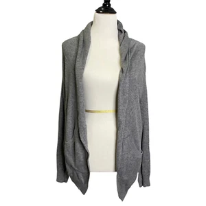 Lululemon Cabin Yogi Women's Wrap Cardigan Sweater Open Front Gray Knit Pocket 4 - Picture 1 of 4