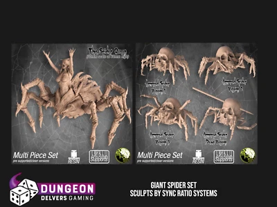 SYNC RATIO SYSTEMS Giant Spider Fantasy Tabletop Miniature AOS Goblin Dungeons Dragons Monster