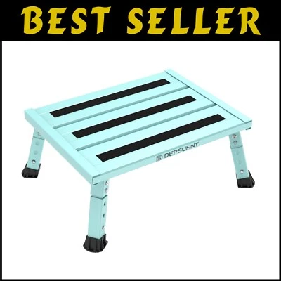Adjustable Height Aluminum RV Step Stool - Supports 1,000 lbs, Non-Slip Design - Image 1 of 4