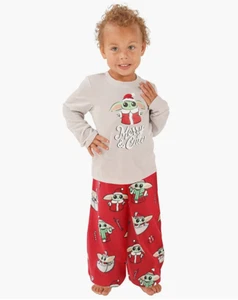 MUNKI MUNKI Toddler Kid's 2-Piece Grogu Holiday Pajama Set sz 2T PJs Star Wars - Picture 1 of 4