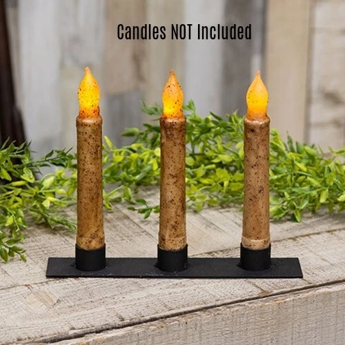 Nuevo CANDELABRO CÓNICO DE METAL NEGRO ESTILO COLONIAL PRIMITIVO Tiene capacidad para 3 Foto 1 de 1