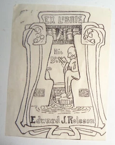 Edward J. Roleson - Ex Libris Bookplate. - Imagen 1 de 2