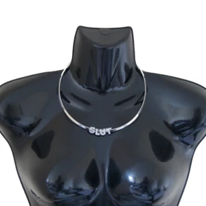 Solid 'SLUT' Neck Band Necklace Jewellery Jewelry for Sexy Hotwife Slut Fetish - Picture 1 of 1
