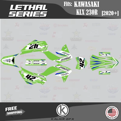 KALAIR GFX Graphics Kit for KAWASAKI KLX230R 2020 2021 2022 2023 Lethal - GREEN