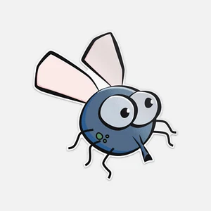 Calcomanía de vinilo Fly de dibujos animados - Imagen 1 de 1