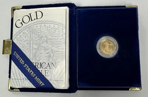 United States 1999-W Proof 1/10th Ounce Gold $5 Eagle Coin OGP Box with COA - Picture 1 of 5