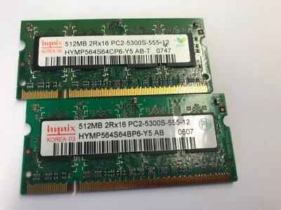 Apple 1GB (2x512MB) PC2-5300 DDR2 SDRAM SO-DIMM 667 MHz for MacBook A1181 - Image 1 of 2