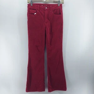 GAP Kids velour pants size 14 Red 70s flared high Rise pockets casual - Picture 1 of 9