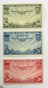 US SCOTT C20-C22 MLH OG Airmail stamps Nice Set 20,25,50cents - Picture 1 of 2