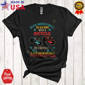 T-shirt de vélo vintage jamais sous-estimé un vieil homme avec un vélo cool, tasse