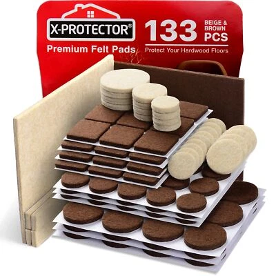 133 PIEZAS Almohadillas Premium para Muebles Almohadillas de Fieltro Pies de Muebles Mejor Protector de Suelo de Madera Foto 1 de 4